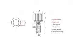 Cylindrical head hexagon socket screws M2*6