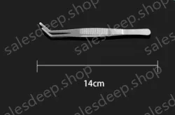 Stainless steel tweezers Curved round head (thick) 14cm