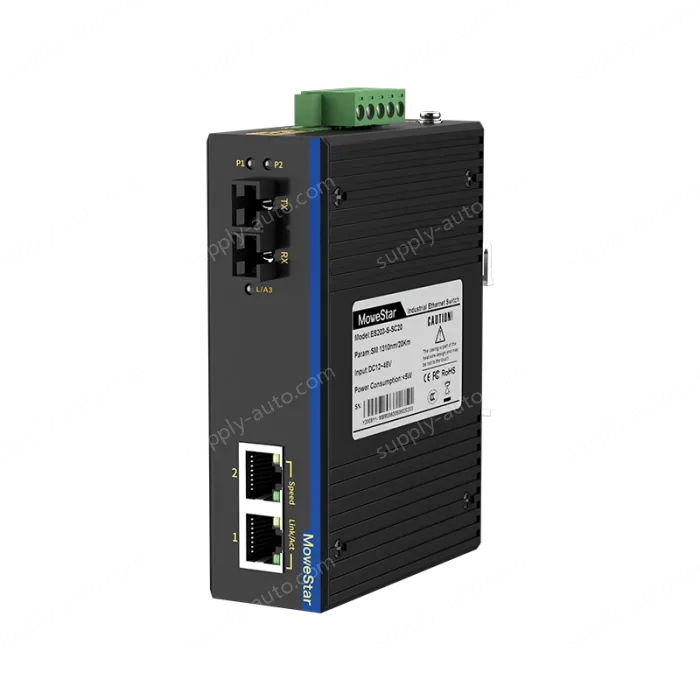 1 Port 100M F(x) + 2 Ports 10/100M T(x) Din Rail Industrial media converter