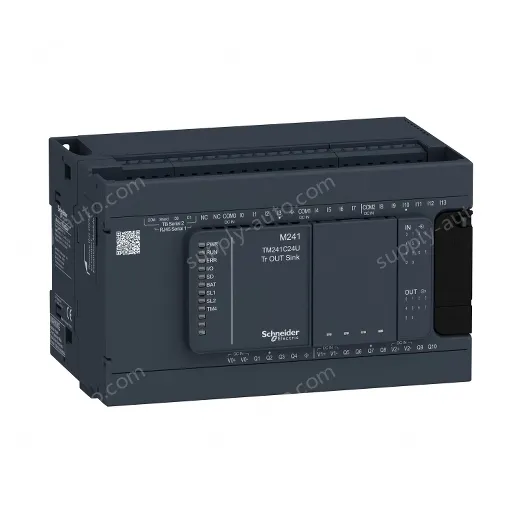 TM241C24U Logic controller, Modicon M241, 24 IO transistor NPN