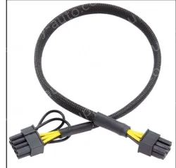 6PIN to 8PIN Server Power Cable Graphics Card Cable Mesh Sleeve Protection 52cm