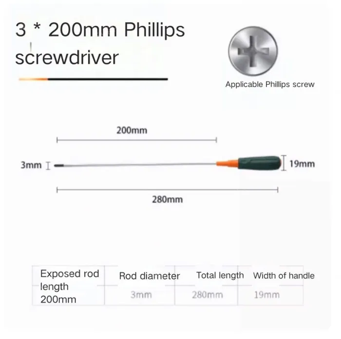 Phillips screwdriver 3*200