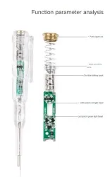 Digital display test pen 12-250V