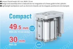 Compact Cylinder with Linear Guide MXZ Series &oslash;12, &oslash;16, &oslash;20, &oslash;25