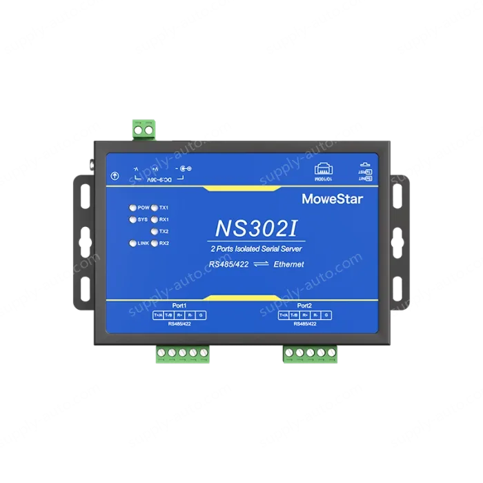 2 Ports RS485/422 Serial to 100M Ethernet Opto-isolated Server