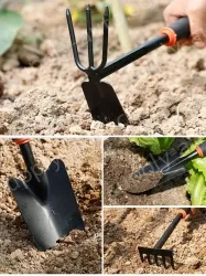 Soil shovel + five-tooth rake + dual-purpose nail rake hoe