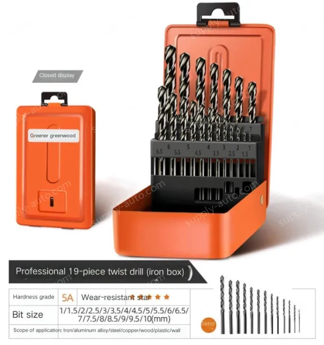 Professional iron box 19-piece set + 13 twist drills