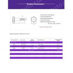Half thread external hexagonal bolt M6*55