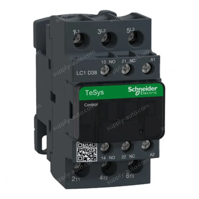 LC1D38E7C TeSys Deca Contactor, 3 Pole (3NO), AC-3/AC-3e, <=440V, 38A, 48VAC, Screw Terminal
