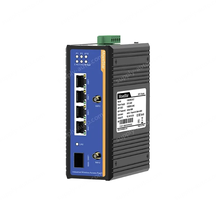 1 Port Gigabit SFP + 4 Ports Gigabit RJ45 Din-Rail Dual Band Wi-Fi6 Wireless Router