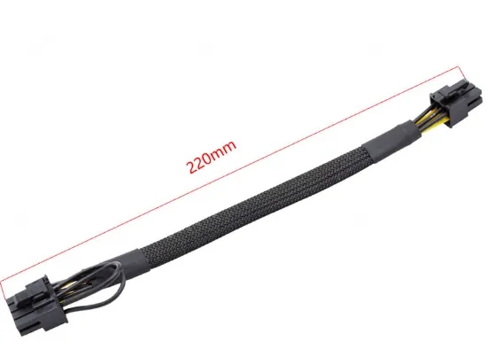 6PIN to 8PIN Server Power Cable Graphics Card Cable Mesh Sleeve Protection 22cm
