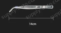 Stainless steel tweezers Curved round head (304 models) 14cm