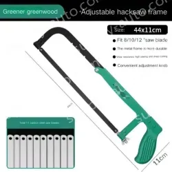 8/10/12 Adjustable Hacksaw Stand Contains 11 carbon hacksaw blades