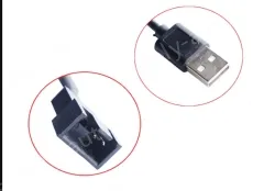 USB computer fan adapter cable large 2Pin 5V 50cm
