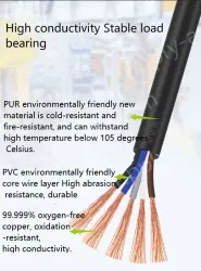 5 core 4 core 2 core sensor cable 22 AWG 5 pole