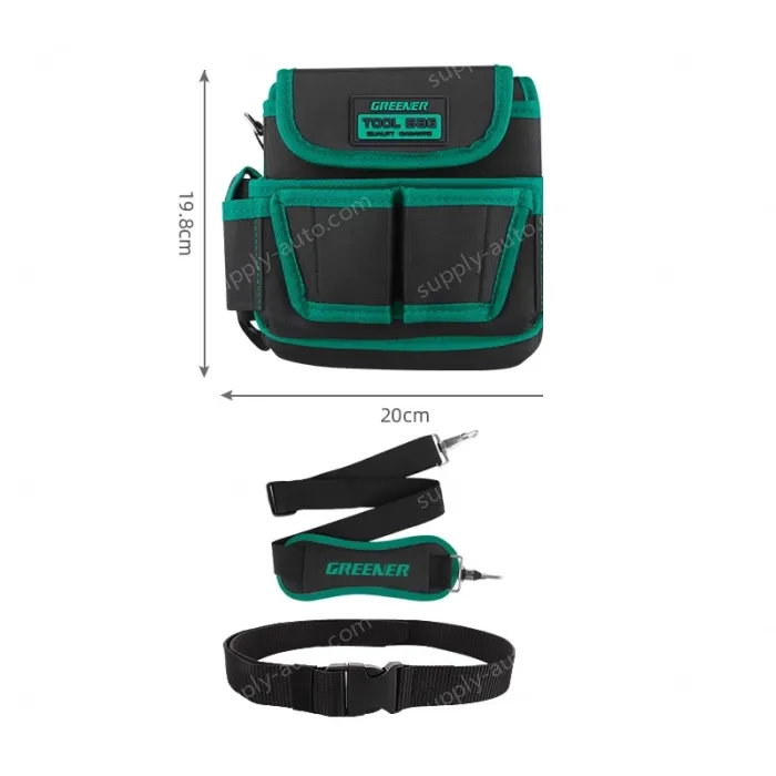 Multi-slip pocket waist bag with lid (thickened wear-resistant belt+shoulder strap)